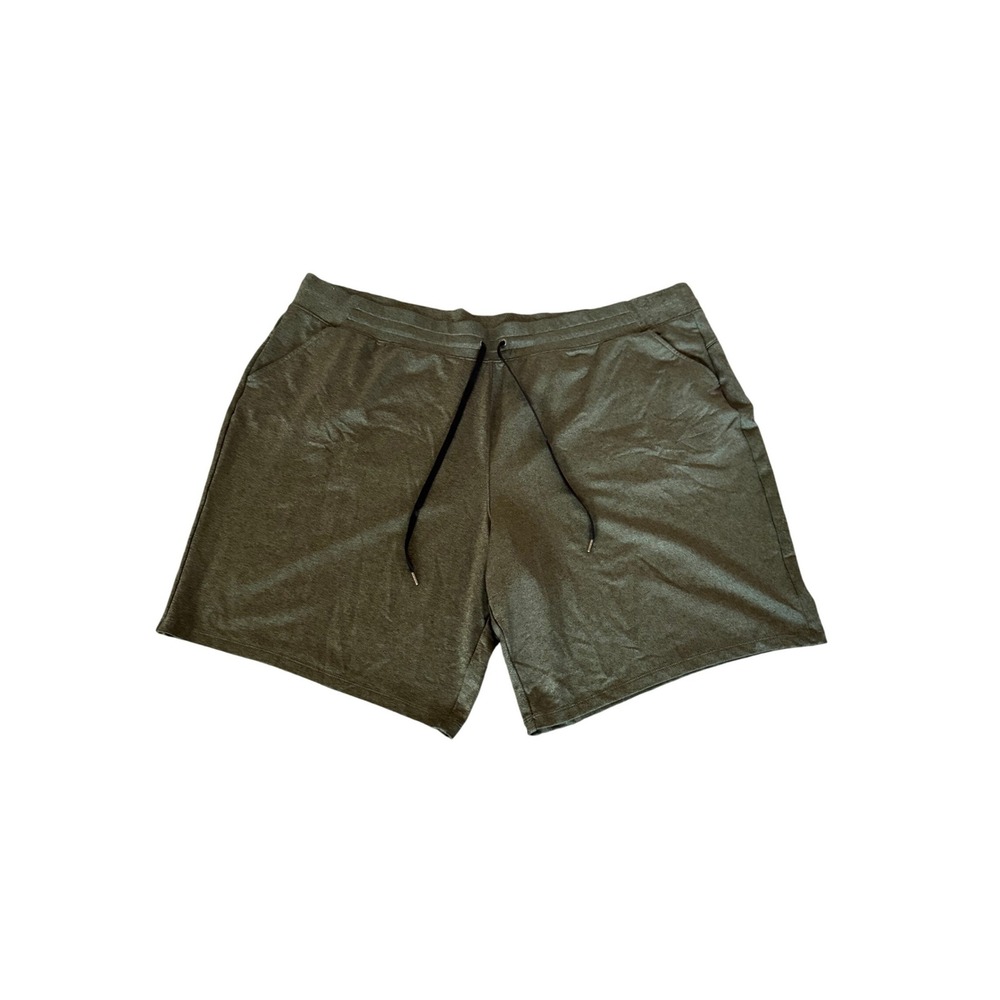 Tek Gear Men Olive Green Heather Athletic Training Shorts with Zipper Pockets 3X